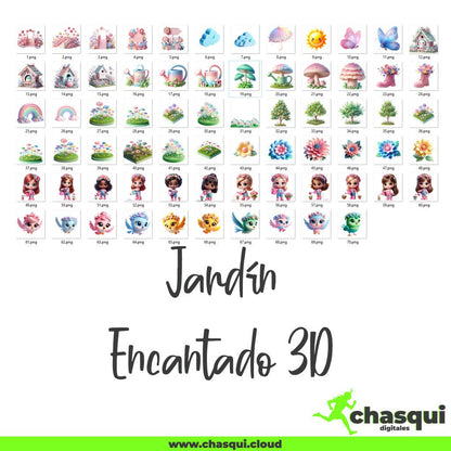 kit Digital - Jardin Encantado 3D - Chasqui Productos Digitales